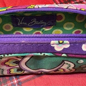 Vera Bradley Purple and Green Floral Cosmetic Bag